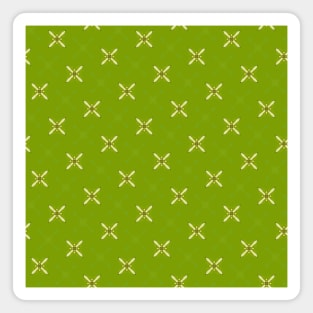 Light Green Plusses on Dark Lime Background - WelshDesignsTP003 Magnet